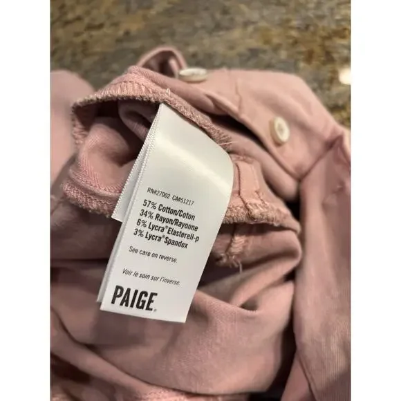 Paige Mayslie Jumpsuit in Vintage Rouge Glow Pink Short Sleeve Sz‎ 8 - Picture 16 of 16